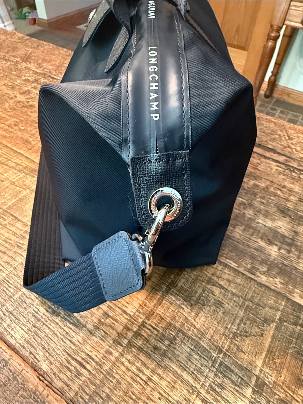 Longchamp Le Pliage Energy - Handbag L Black Nylon Shoulder Tote w Leather Trim - Picture 7 of 17